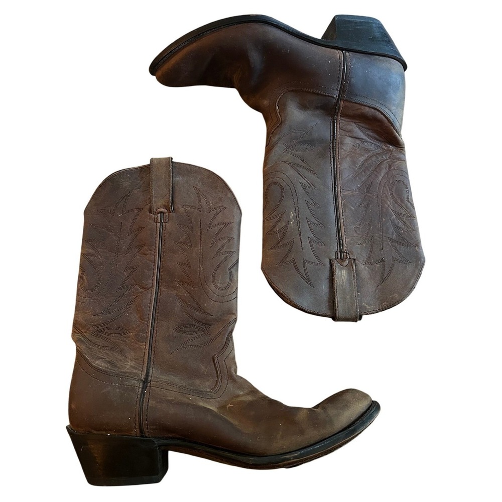 Durango Brown Leather Western Pointed Toe Cowboy Boots Men's 8.5 M